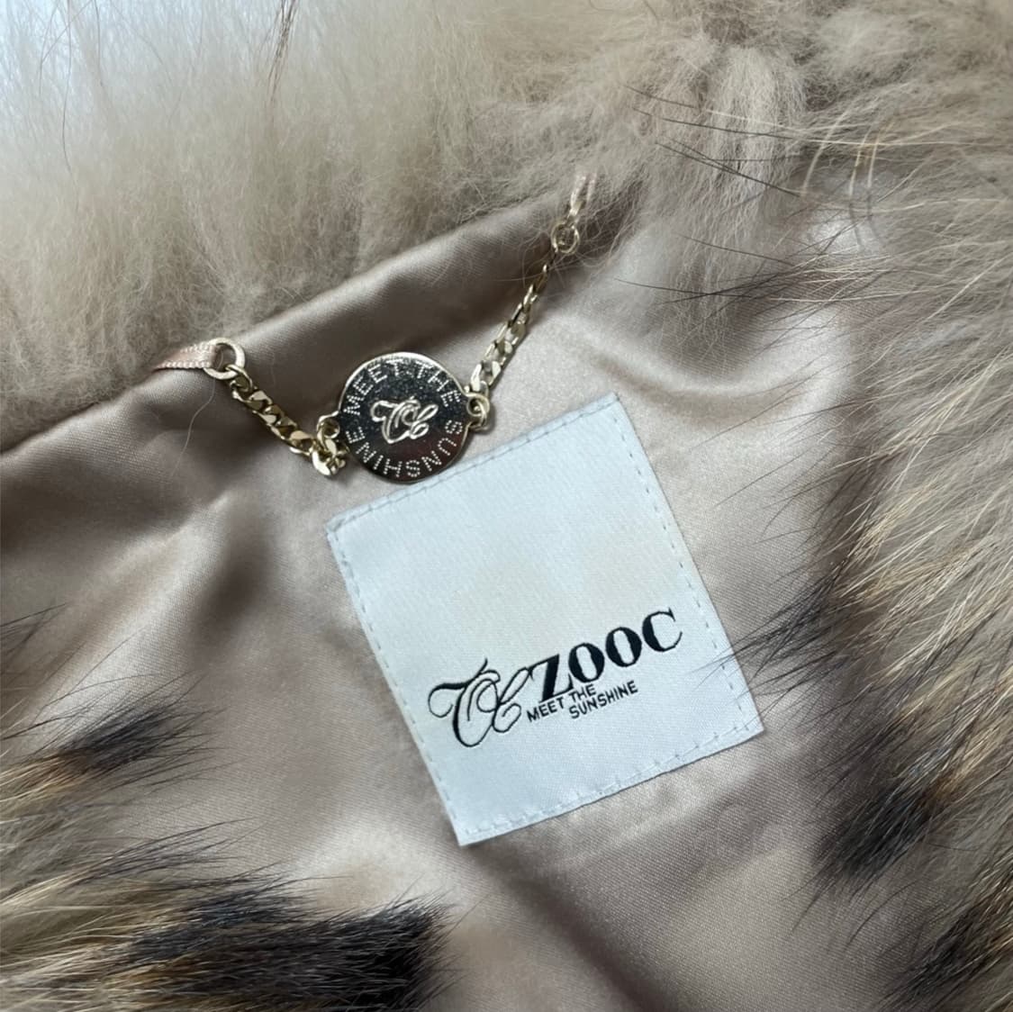 주크 Zooc 브라운 라쿤 폭스퍼 숏 베스트 조끼 M 상품이미지3