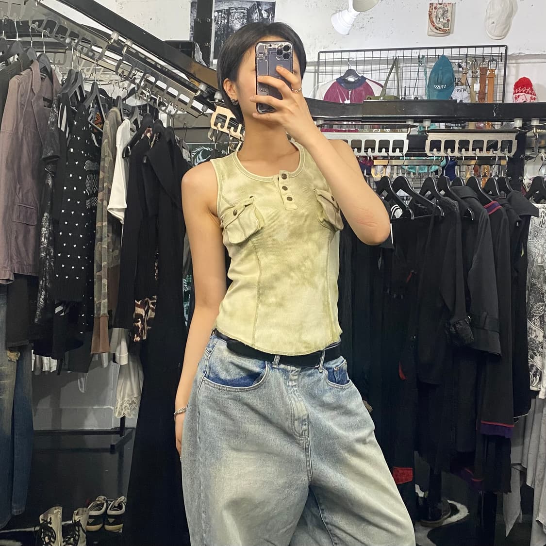 Anna Kerry 타이다이 포켓 슬리브리스 상품이미지7