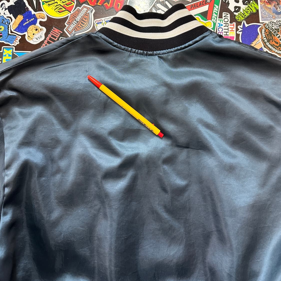 70s USA 펠코 양키즈 사틴 베이스볼 자켓 L 상품이미지7