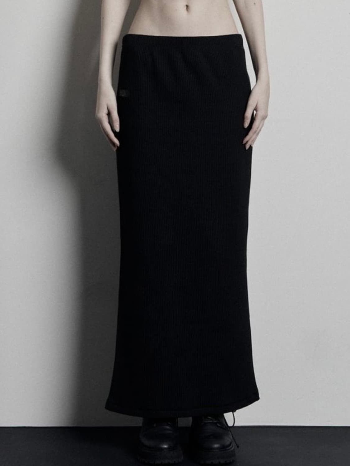 보헤미안서울 베이직 와플 롱스커트 상품이미지1