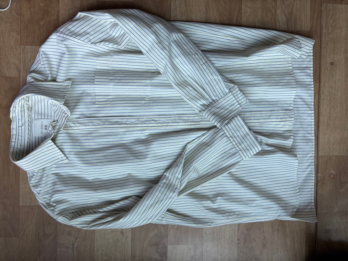 유니클로 x JW Anderson 옥스포드 스트라이프 셔츠Yellow 상품이미지2