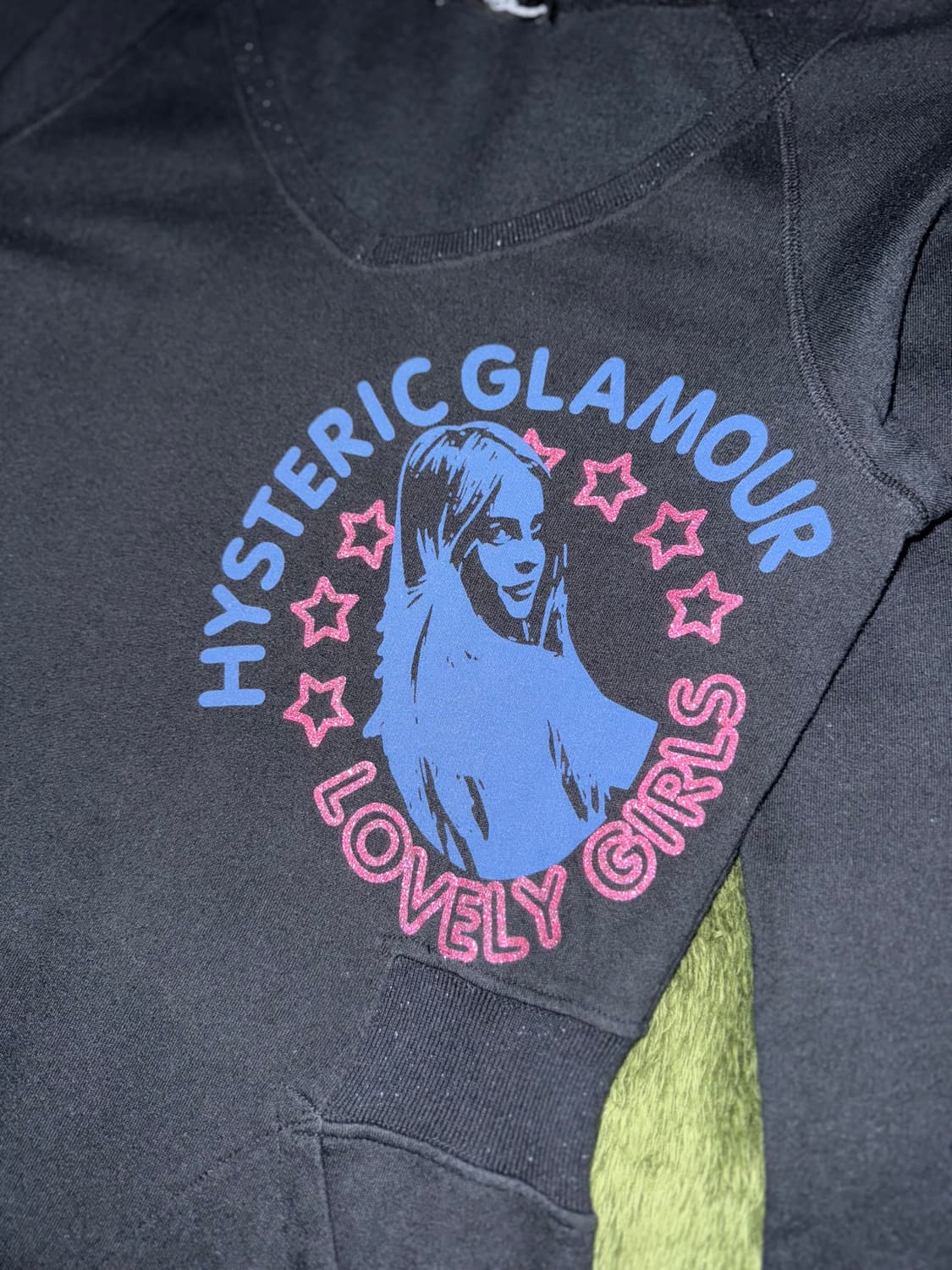 00s 히스테릭 글래머 글리터 로고 롱슬리브 원피스 블랙 상품이미지3