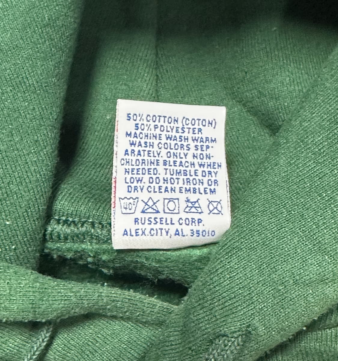 90s russell 러셀 후드티셔츠 그린 XXL 상품이미지5