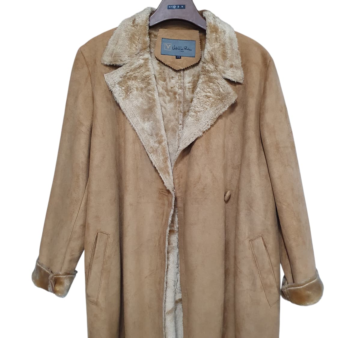 (77) 빈티지 카멜 베이지 롱 무스탕 코트 모리걸 상품이미지1