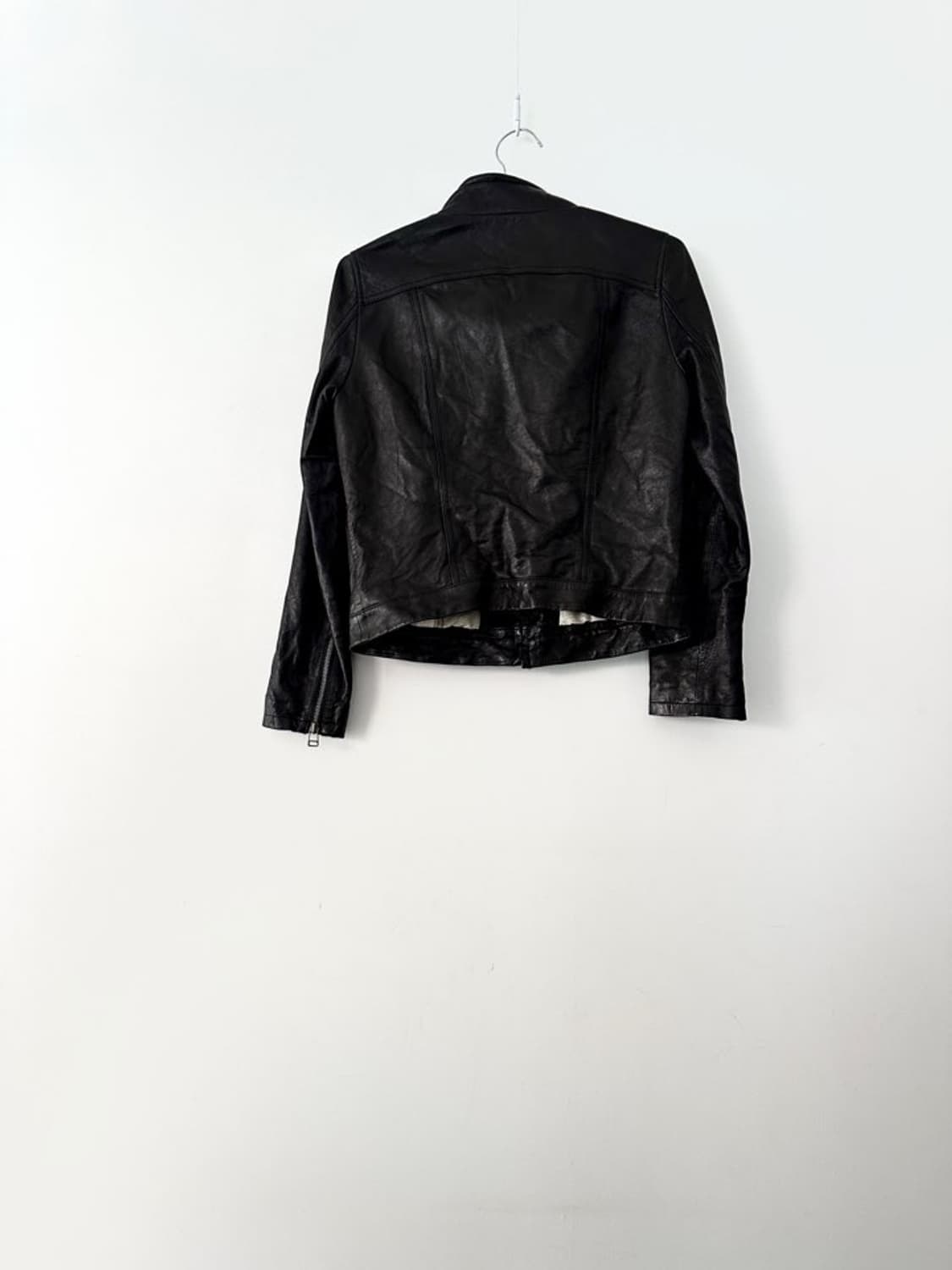 Soft short leather jacket / black 상품이미지3