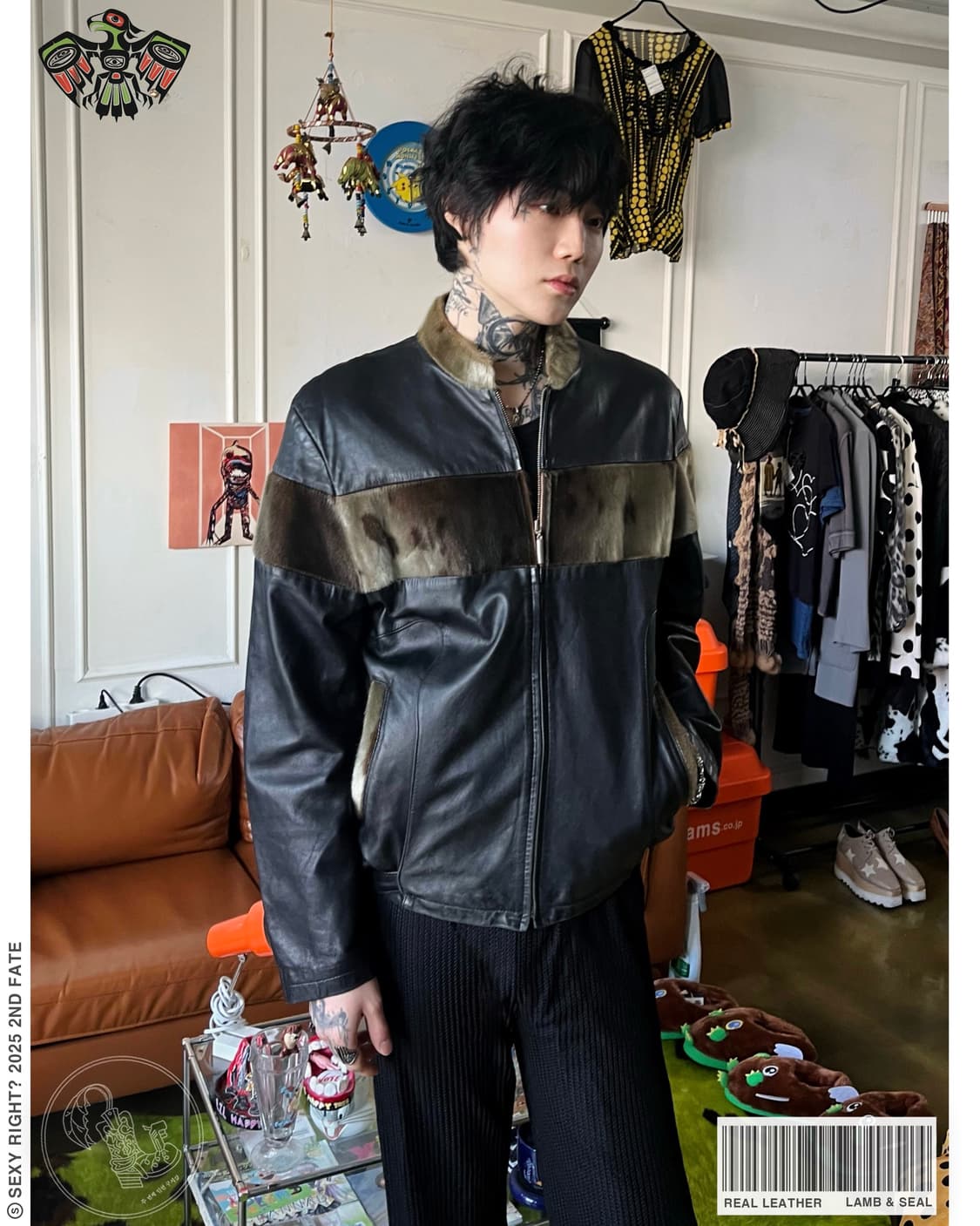 Real Seal Fur & Lambskin Bomber Jacket 상품이미지1