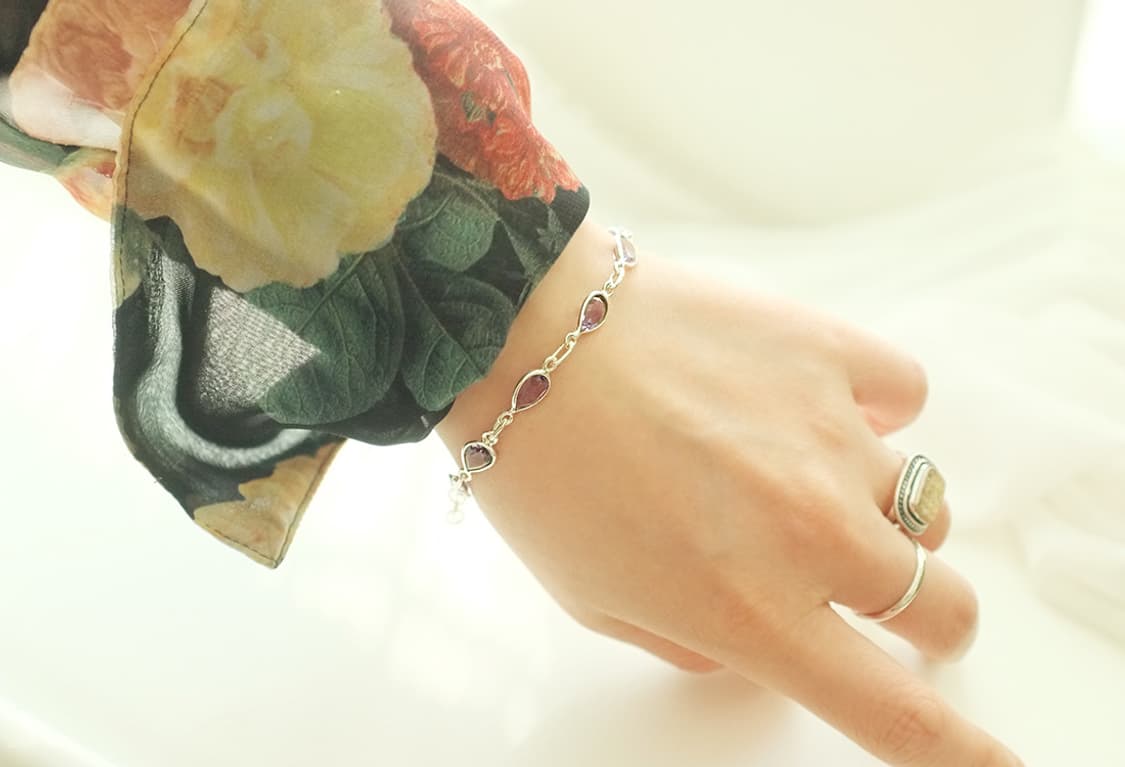 925실버 자수정 원석 데일리 팔찌 상품이미지4