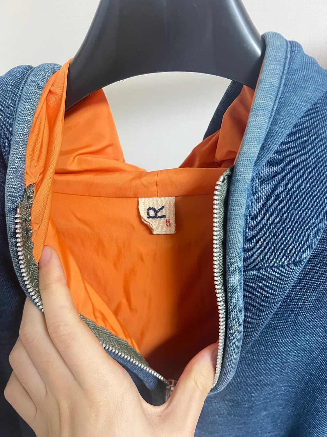 45r(45rpm) 데님 후드 하프집업 상품이미지2