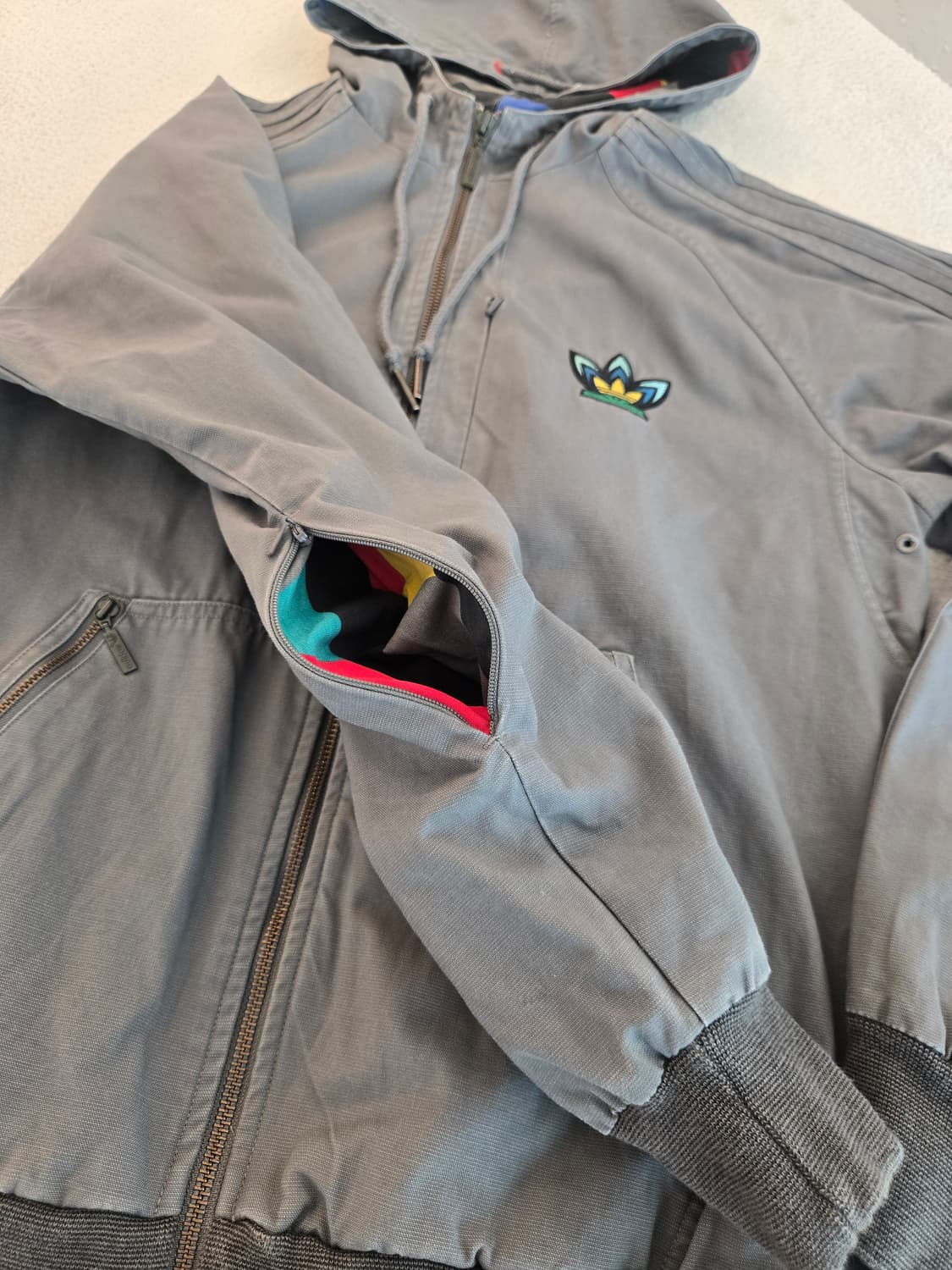 아디다스 후드 집업 워크자켓 그레이 100 상품이미지6
