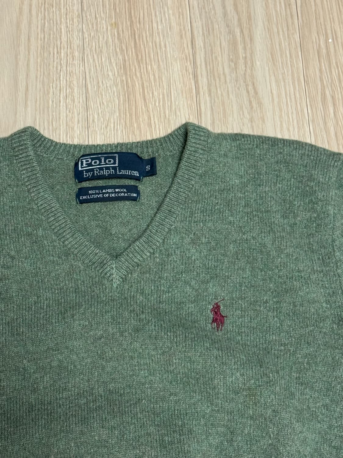 폴로 랄프로렌 램스울 브이넥 니트 S 상품이미지4