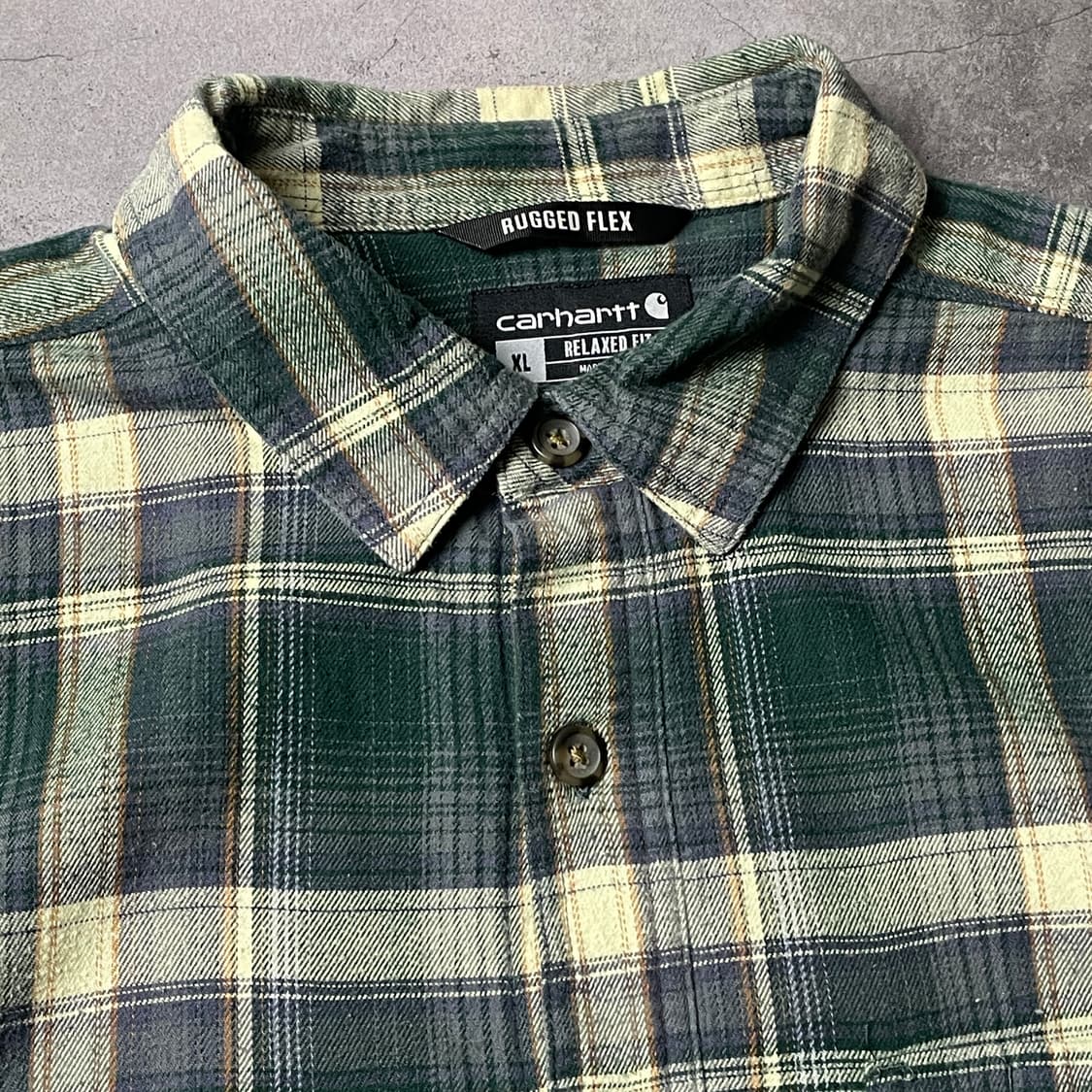 CARHARTT 칼하트 빈티지 그린 체크 기모 셔츠 워크자켓 A00833 상품이미지2