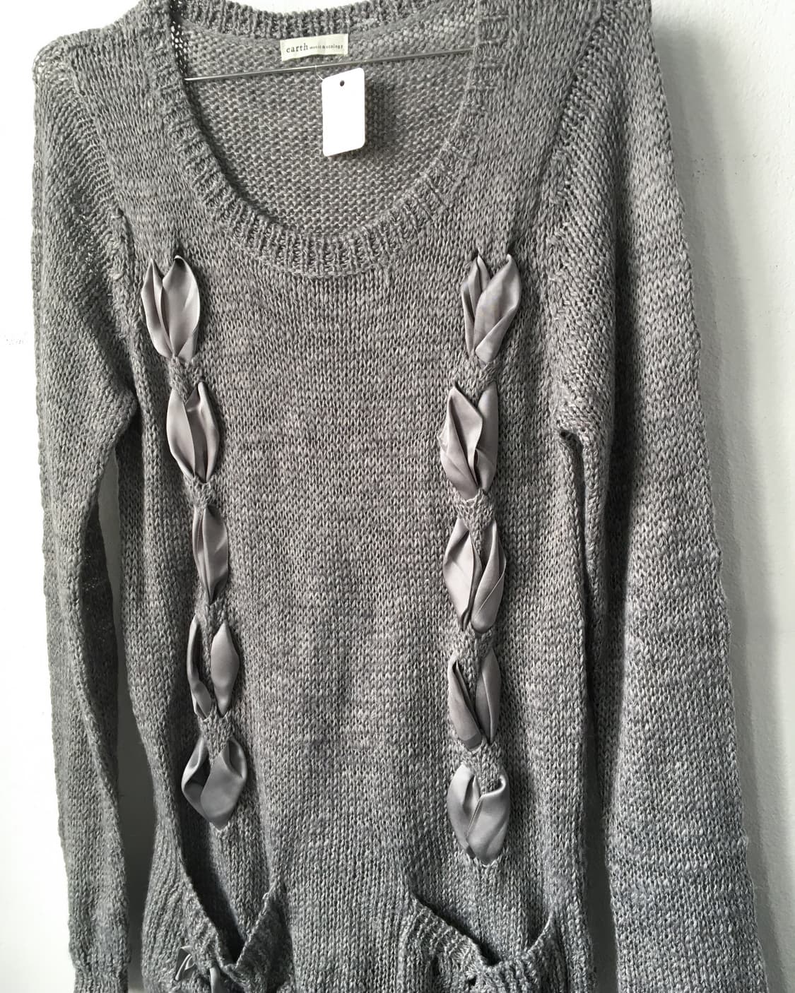 Lace up ribbon point knit onepiece 상품이미지4