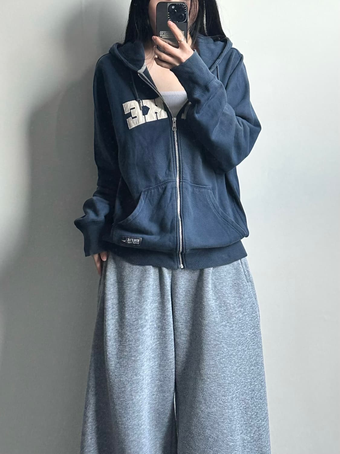 나이키 00s 자수로고 스펠아웃 네이비 후드집업 상품이미지1