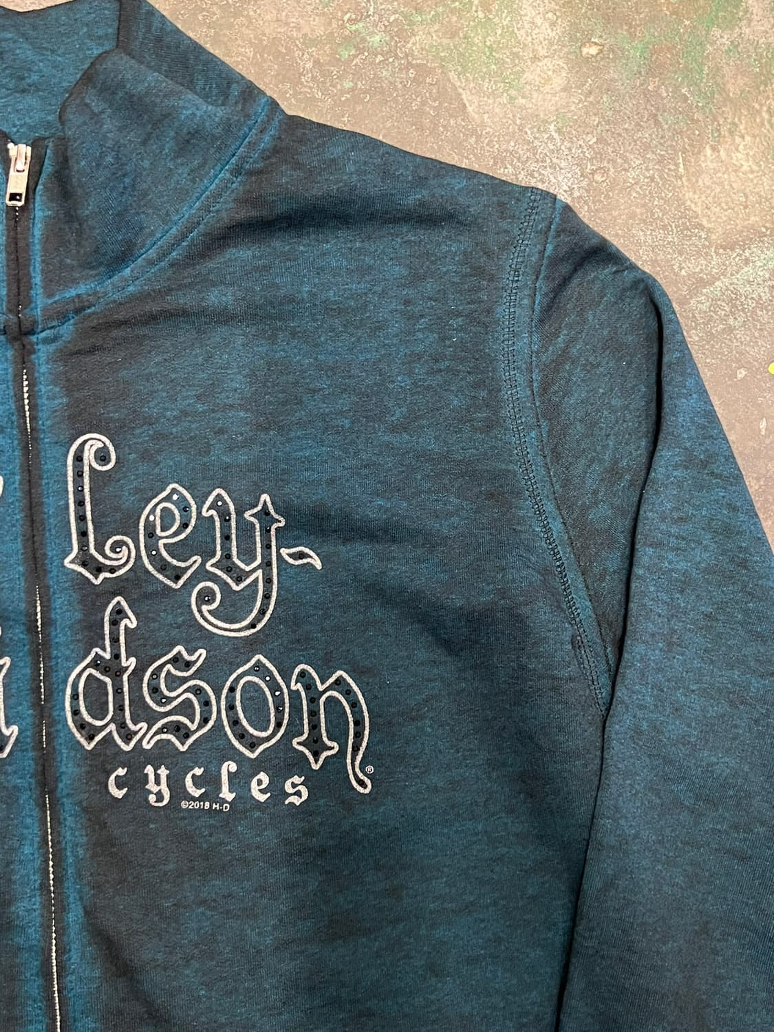 [L] 할리데이비슨 집업 스웻셔츠 맨투맨 백프린트 레터링 빈티지 져지 상품이미지3