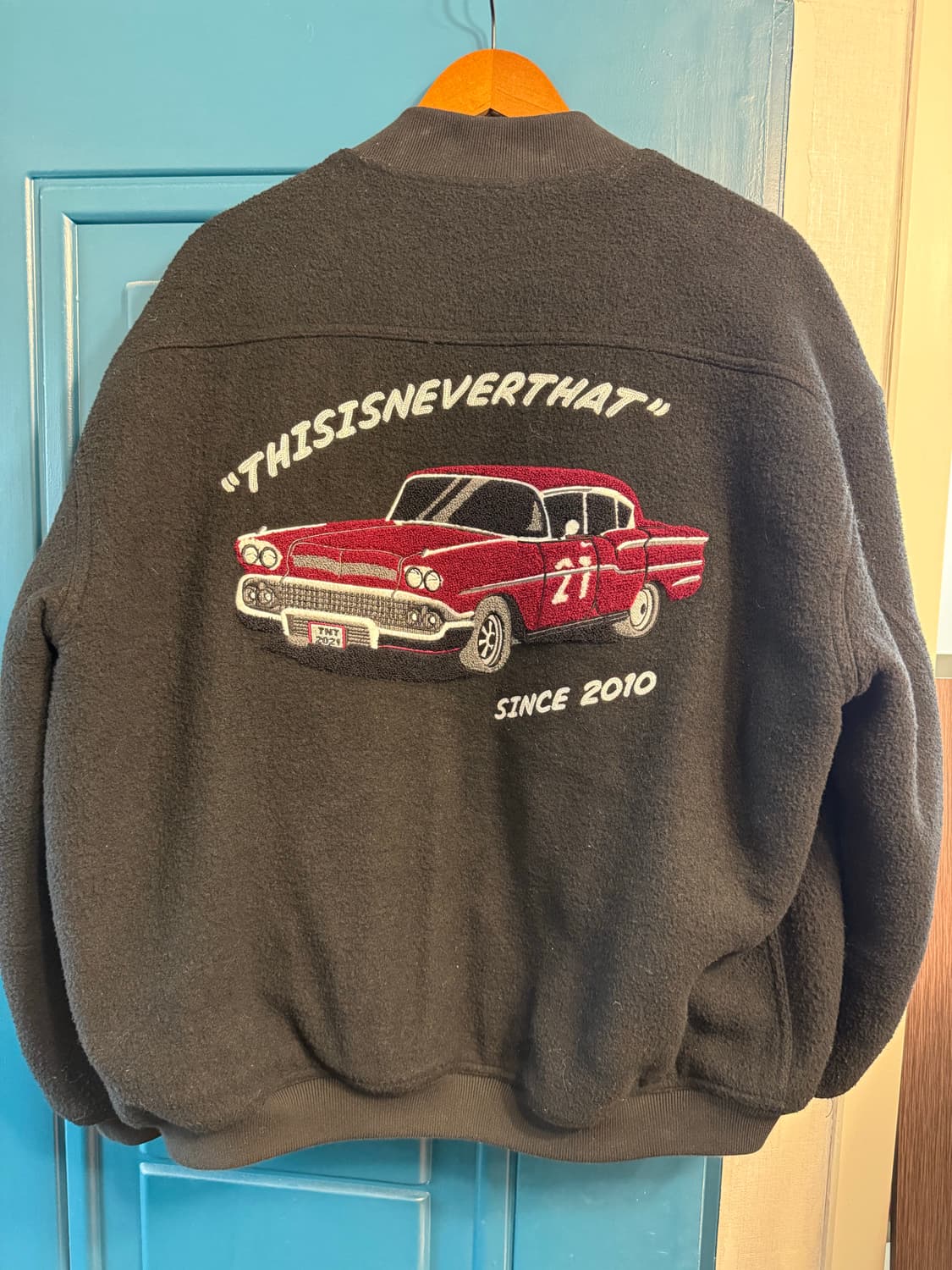 디스이즈네버댓 Old Car Varsity Jacket Black (L) 상품이미지4