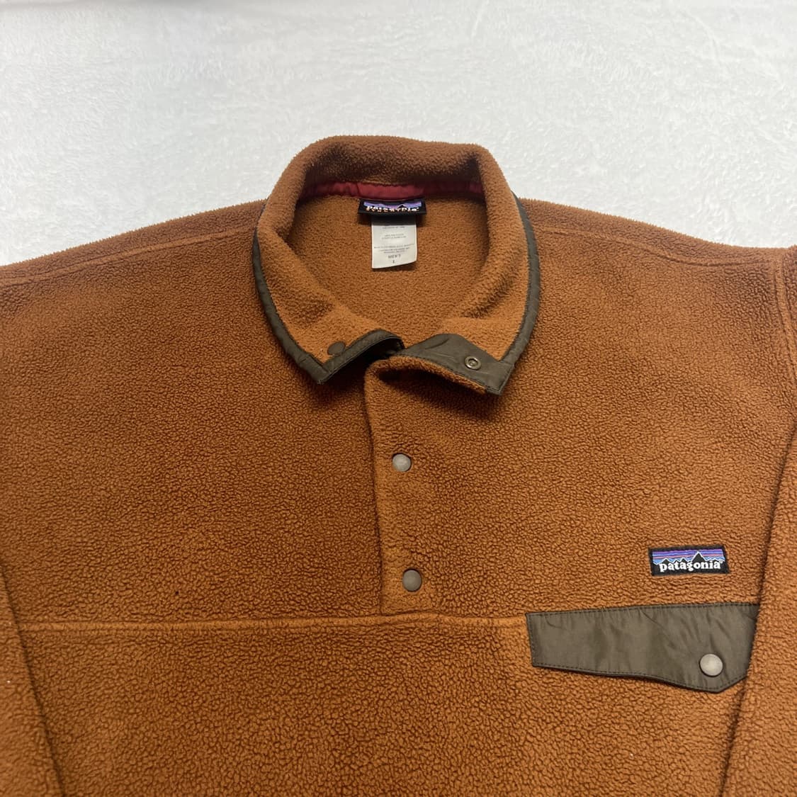 95FW 파타고니아 빈티지 신칠라 스냅-T 브라운 올리브 플리 상품이미지2