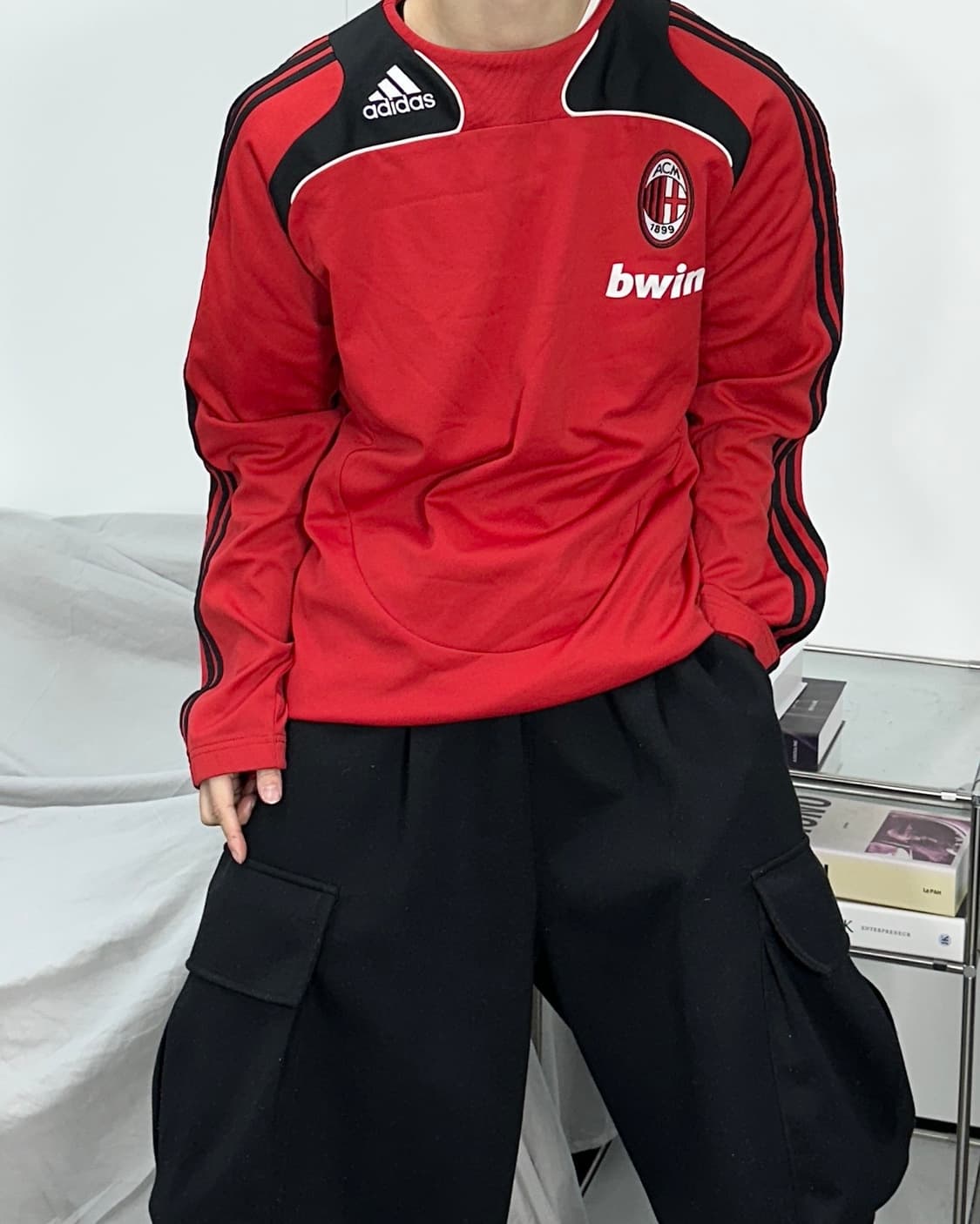 아디다스 08-09 AC 밀란 트레이닝탑 져지 XL 상품이미지2