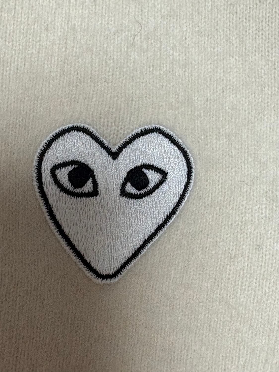 (수수료X)<정품> 꼼데가르송 화이트 와펜 가디건 아이보리 크림 상품이미지6