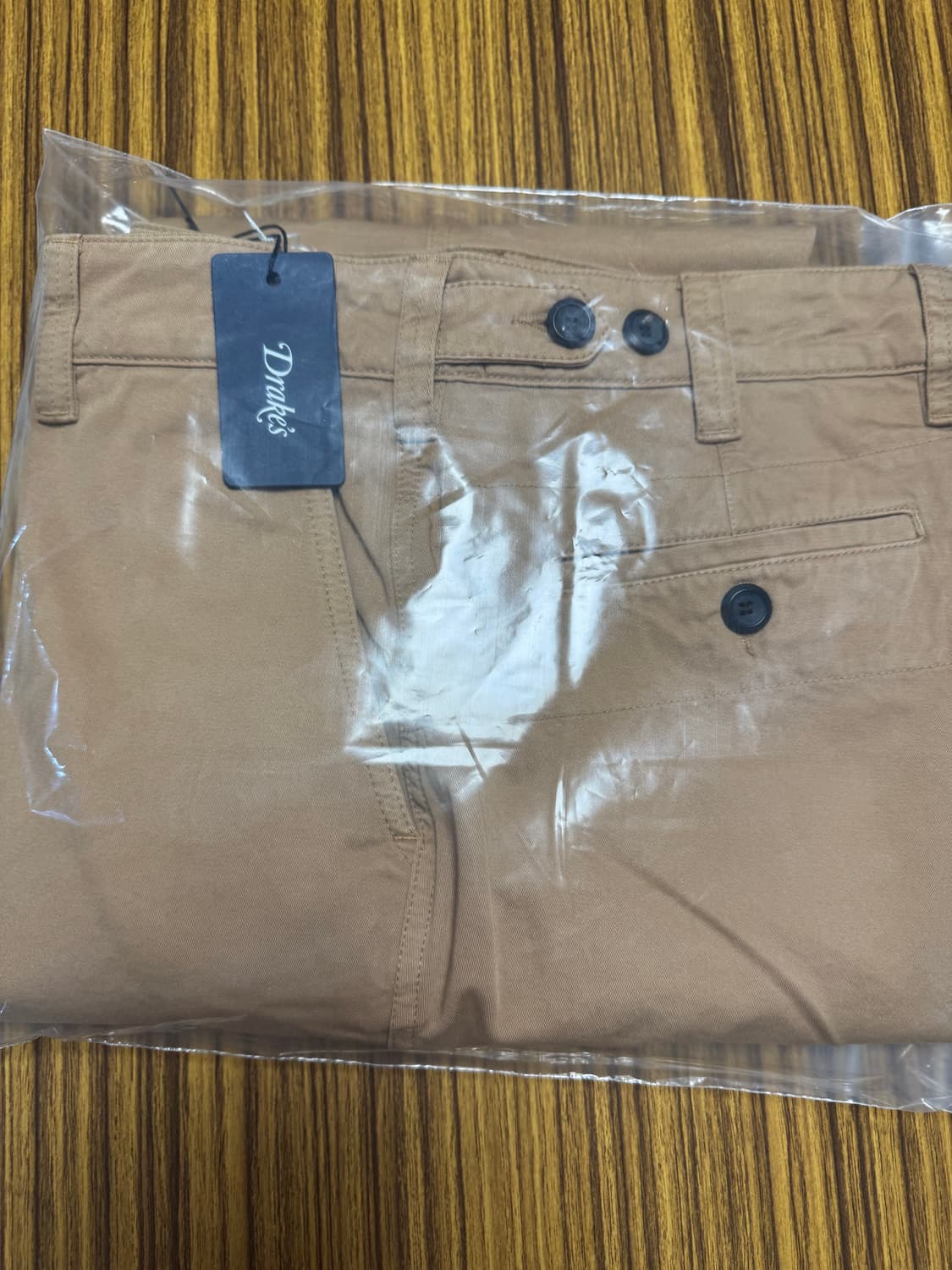 드레익스 DRAKE'S 타바코 코튼 플랫 프런트 치노팬츠 33 새상품 상품이미지10