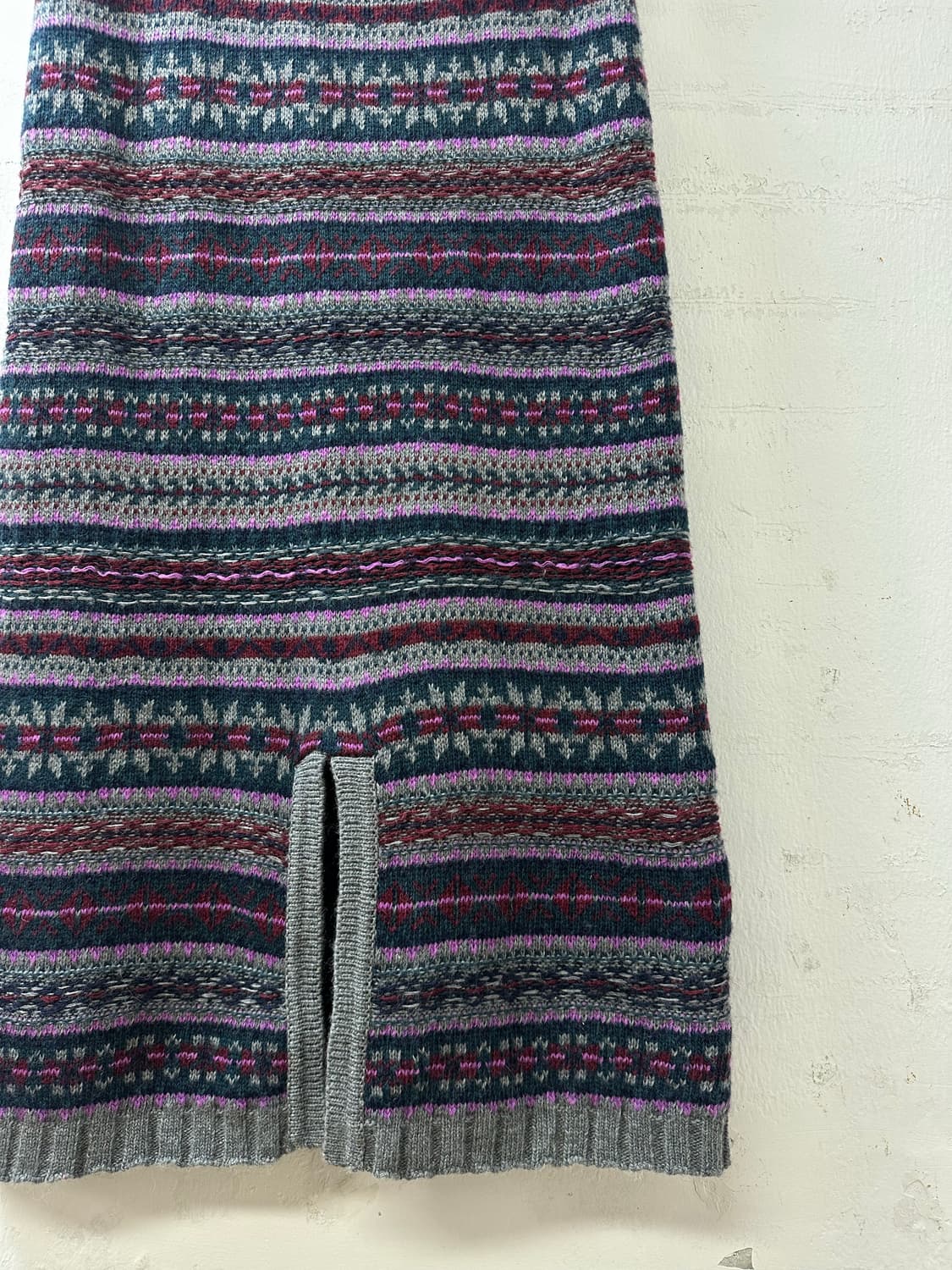 일본빈티지 울 혼방 페어아일 니트 스커트  상품이미지5