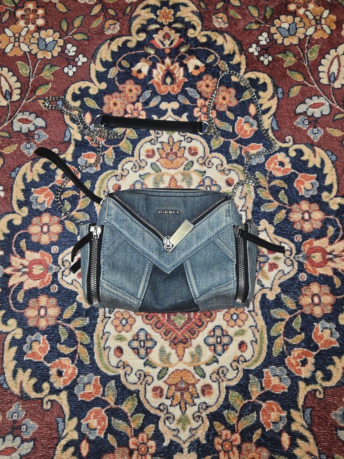 디젤 DIESEL 패치워크 데님 미니 숄더백 상품이미지1