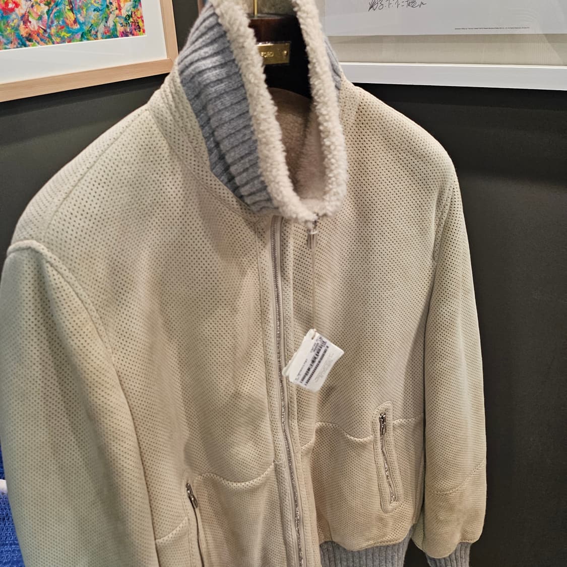 브루넬로 쿠치넬리 펀칭 스웨이드 신상 풀시어링 무스탕 상품이미지3