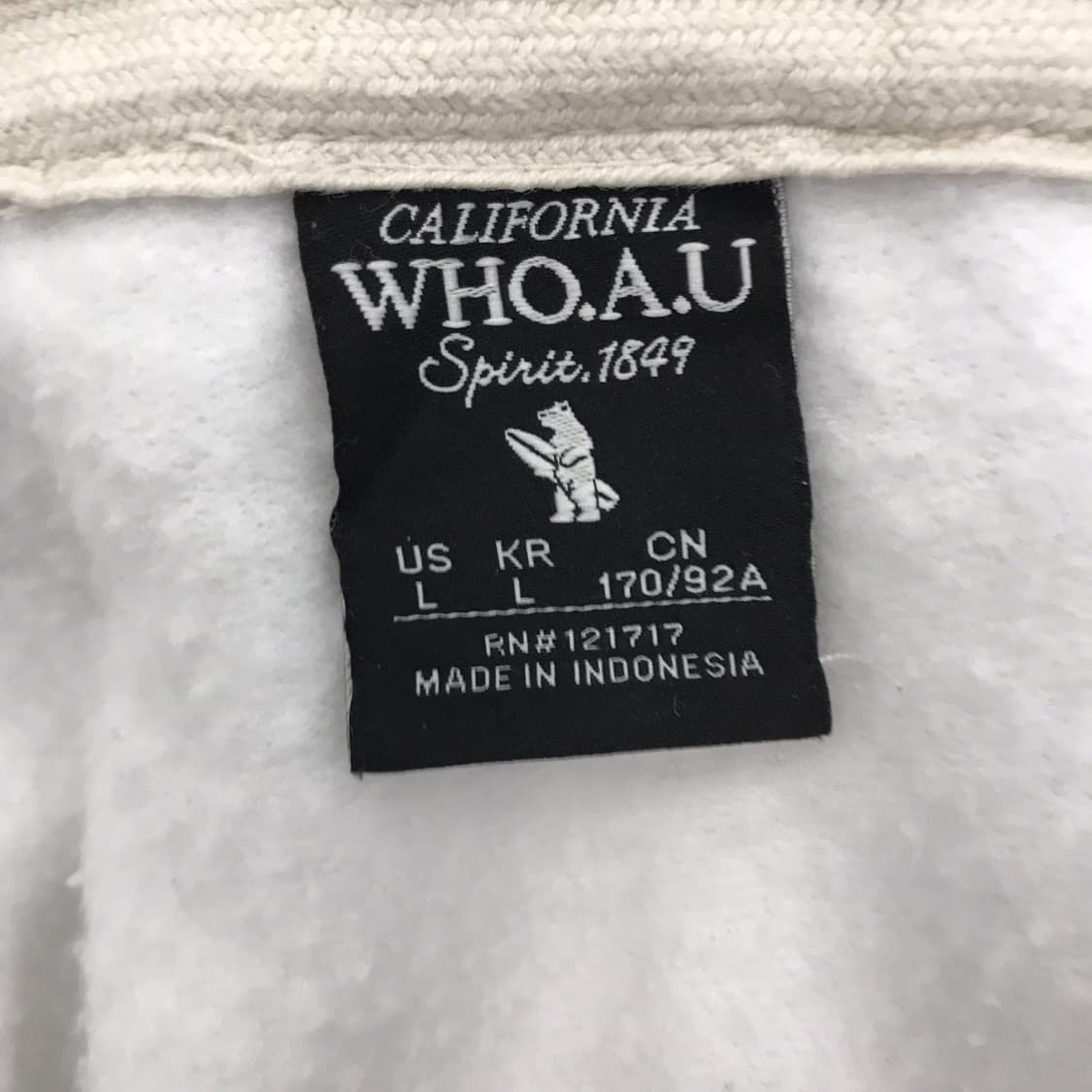 후아유 대장급 화이트 후드집업 [L] 상품이미지5