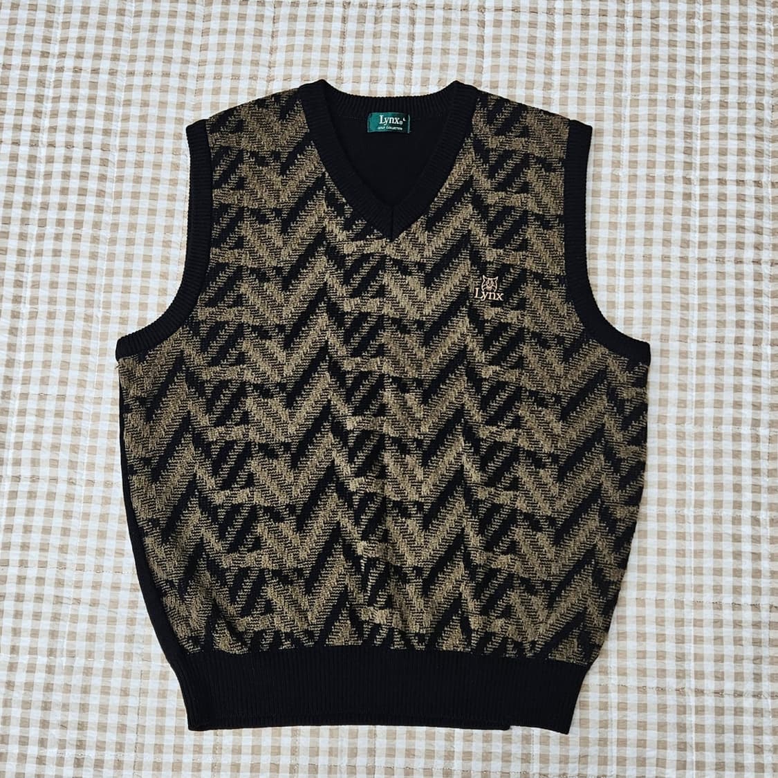 링스 골프 헨링본 니트 조끼 남자100 상품이미지1