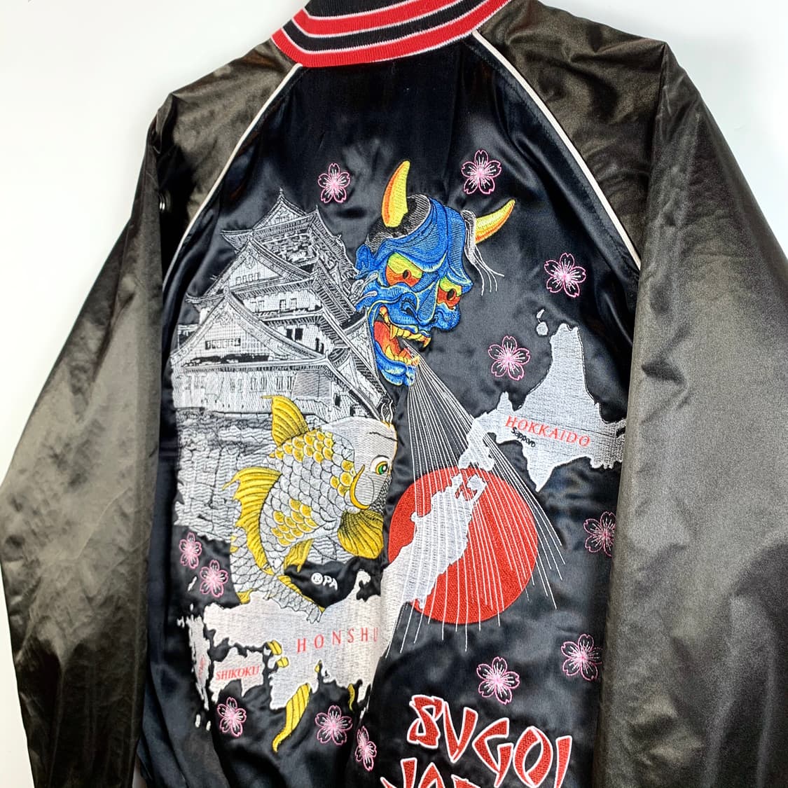 스고이 제팬 반야 잉어 자수 사쿠라 스카쟌 상품이미지8