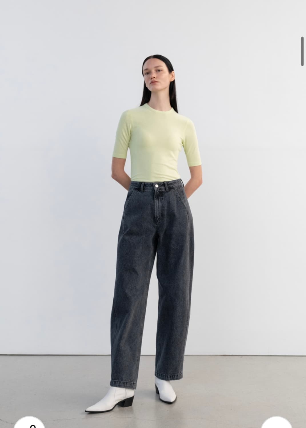 [XS] 인사일런스 우먼 커브드 데님 팬츠 상품이미지1