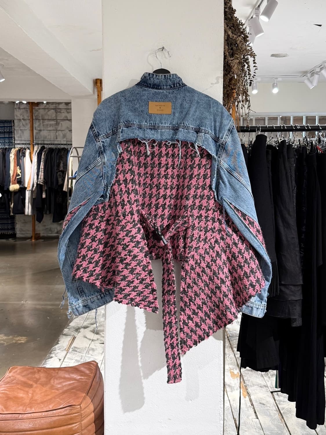 나타샤 진코 데님 하운드투스 트위드 비대칭 자켓 상품이미지7