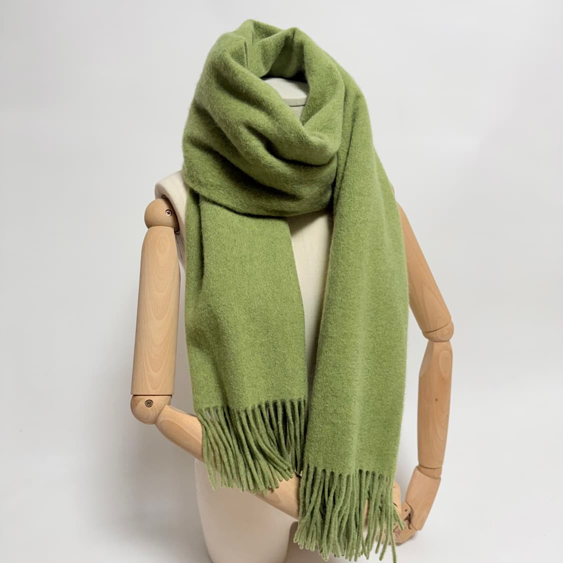 [캐시미어 98%] 올리브그린 대형 숄 목도리 머플러 상품이미지1