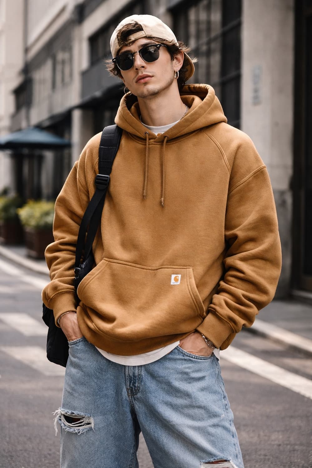 Carhartt 칼하트 브라운 클래식 후드 (카멜 브라운) 상품이미지1