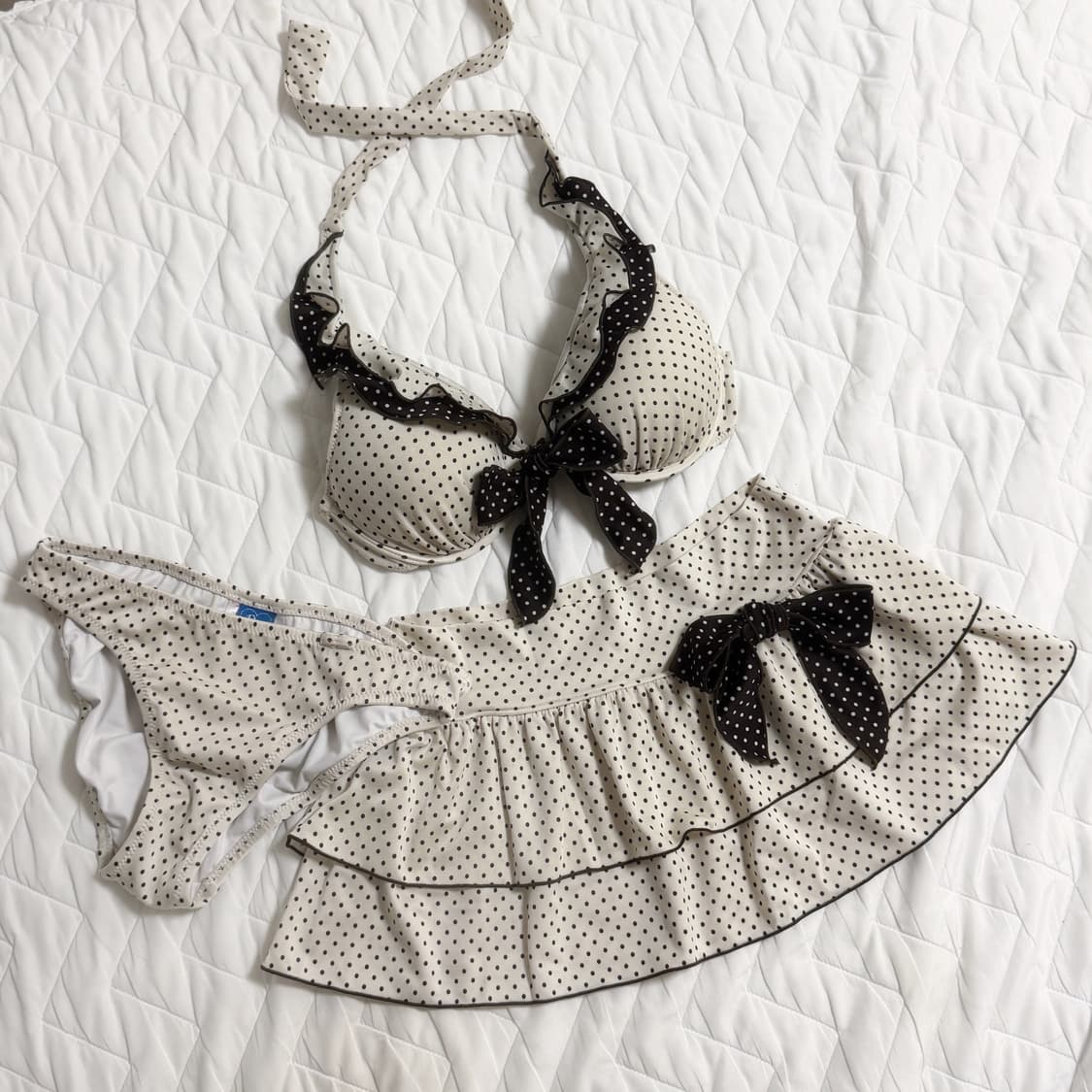브라운 도트 비키니 빈티지 라떼갸루 상품이미지1