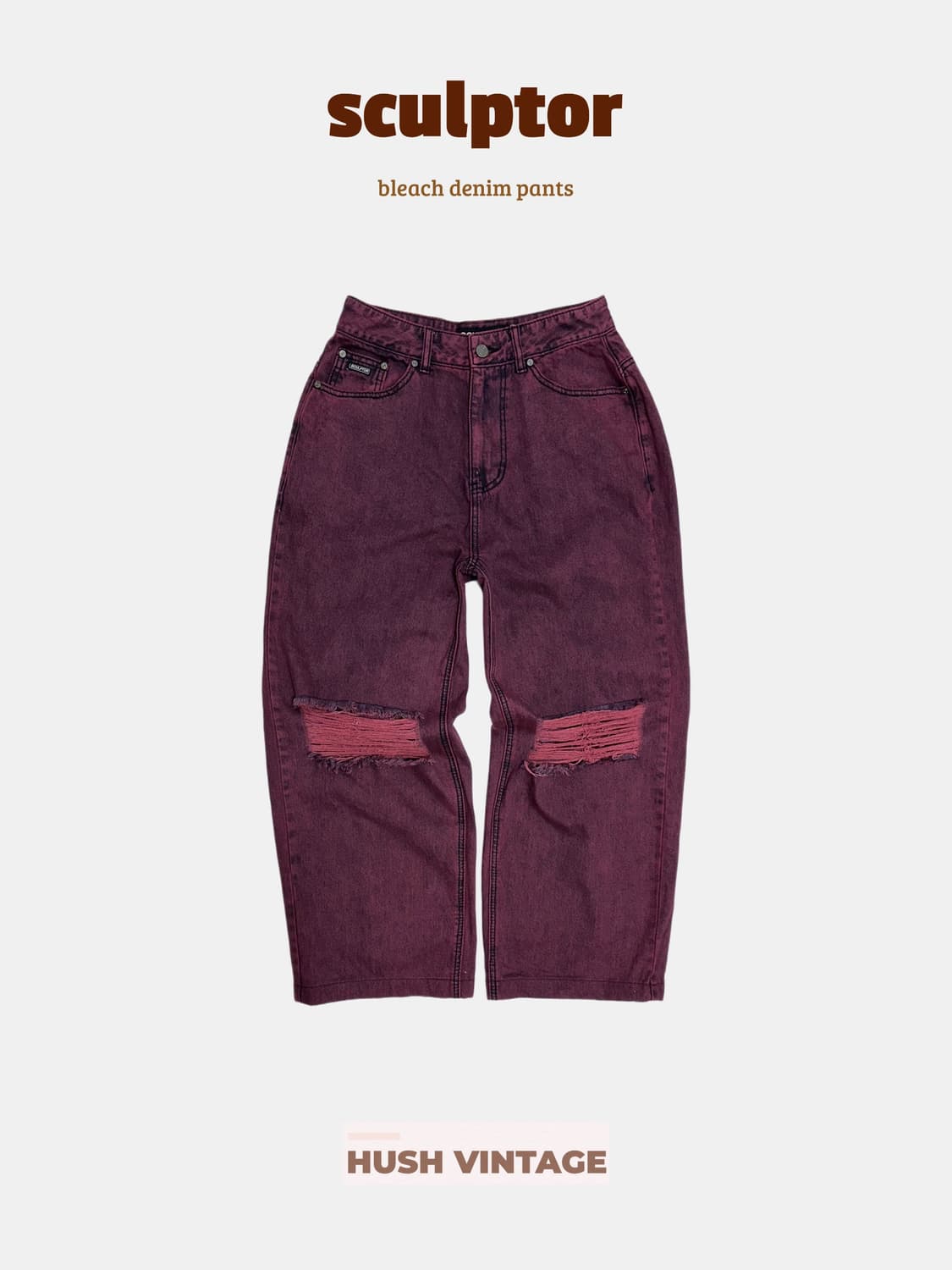스컬프터 데미지 나염 블리치 데님팬츠 상품이미지1