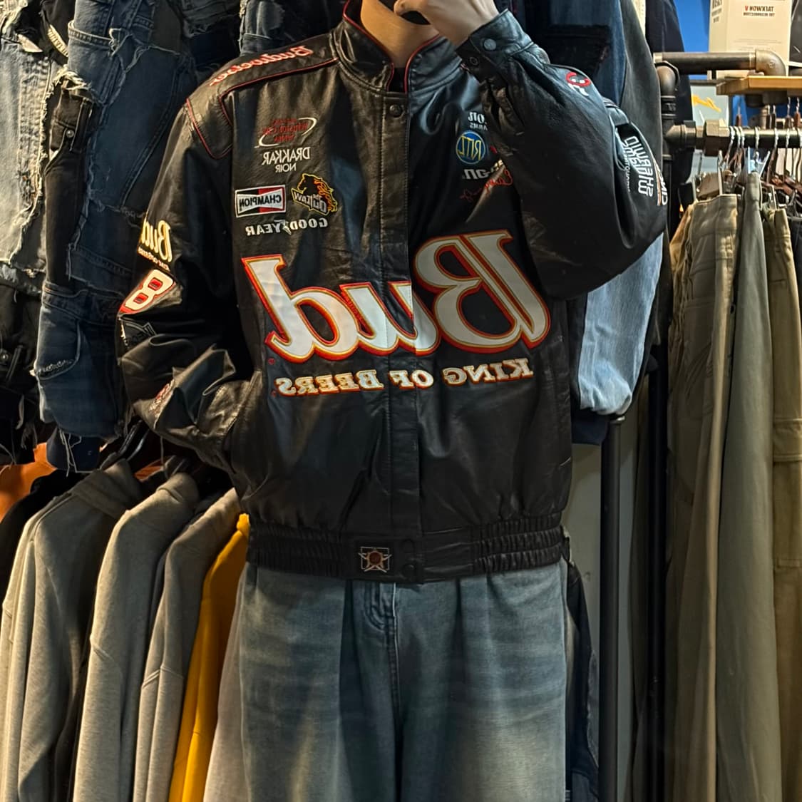 [No.9] JH Design 버드 와이저 레더 레이싱자켓 상품이미지5