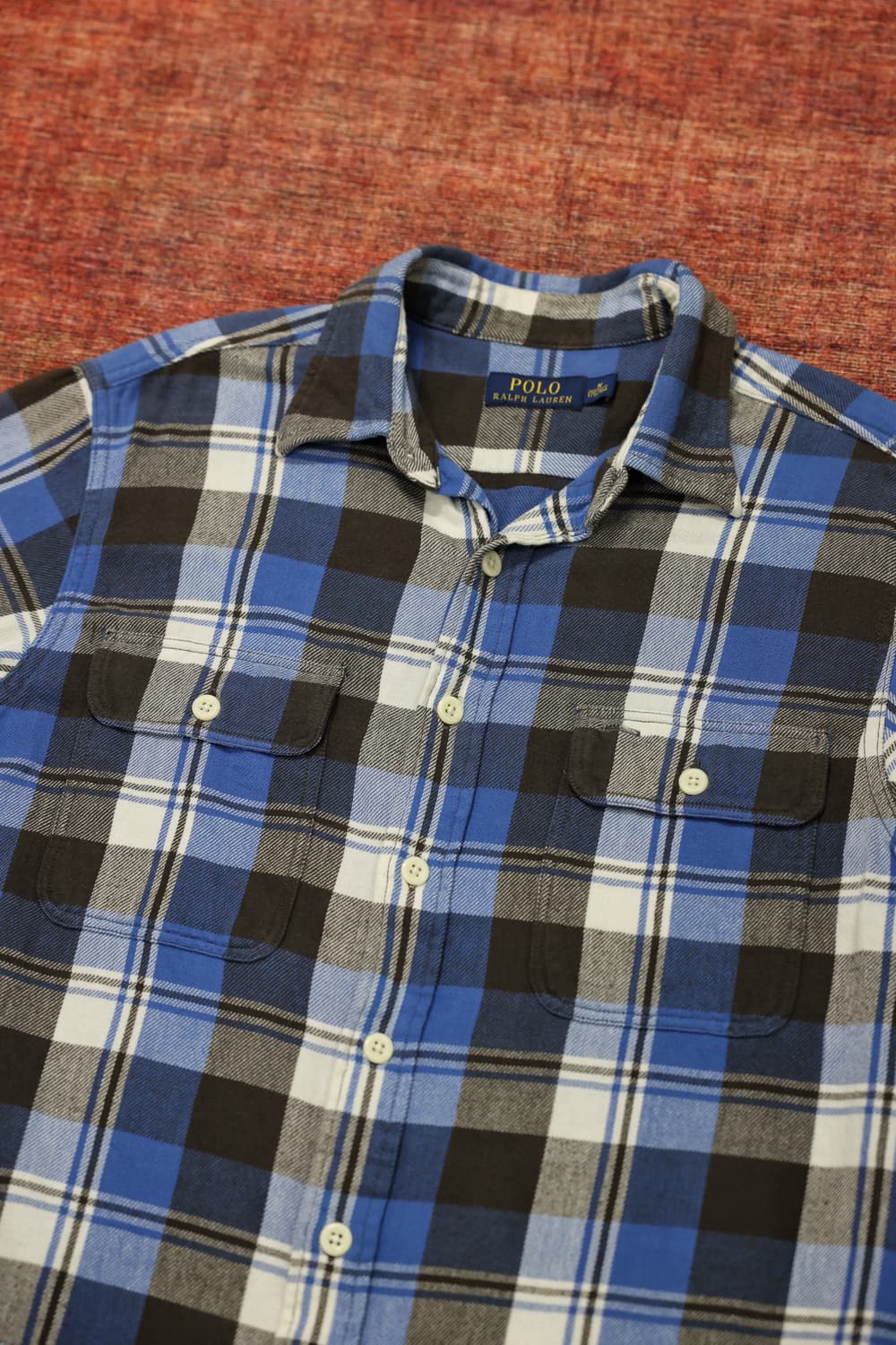 폴로랄프로렌 블루 플란넬 체크셔츠 판매 상품이미지5