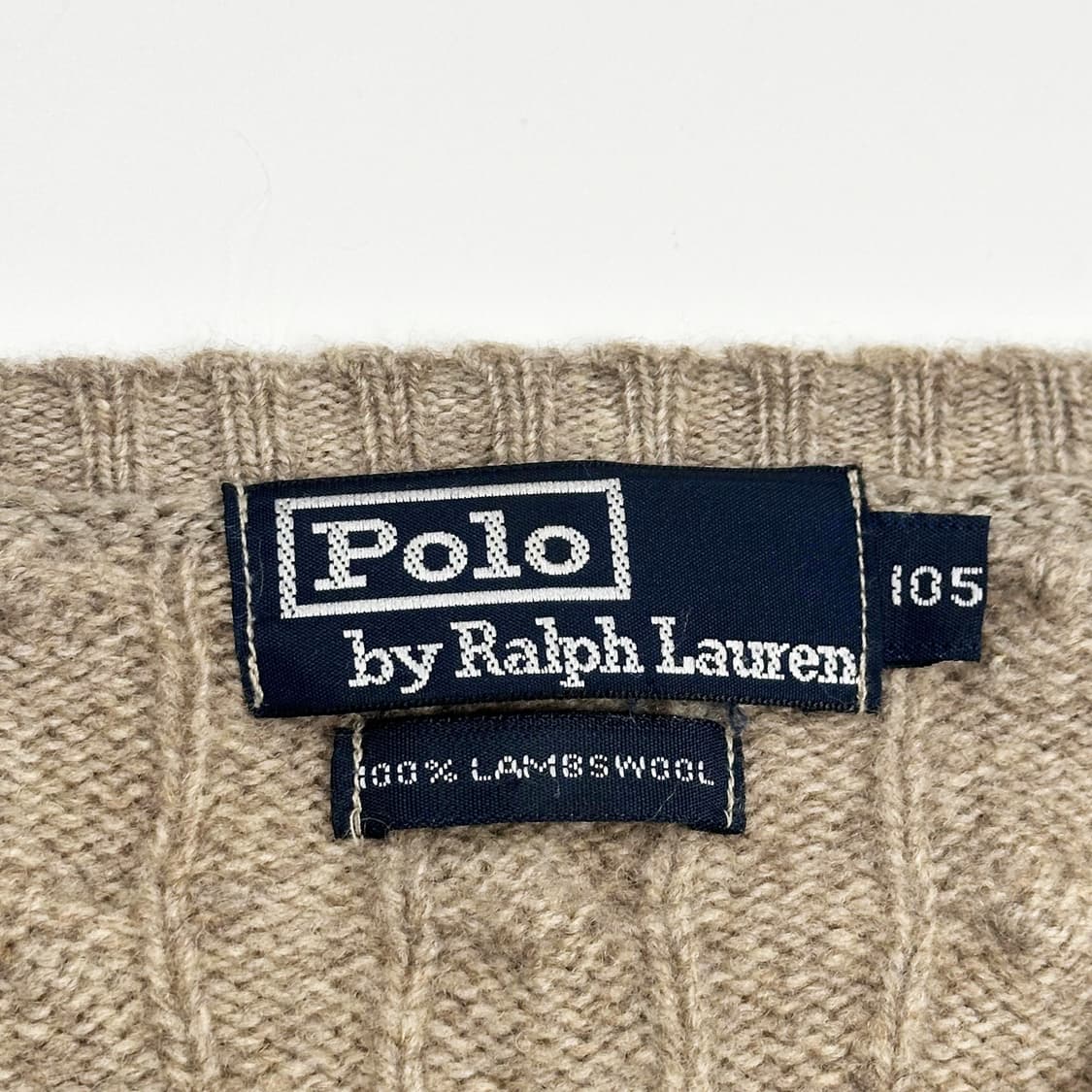 폴로 랄프로렌 포니 브이넥 케이블 니트 (실측 L) 상품이미지5