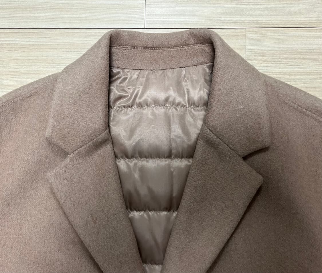 [95] 앤듀 캐시미어 블렌디드 코트 세미오버핏 카멜 상품이미지3