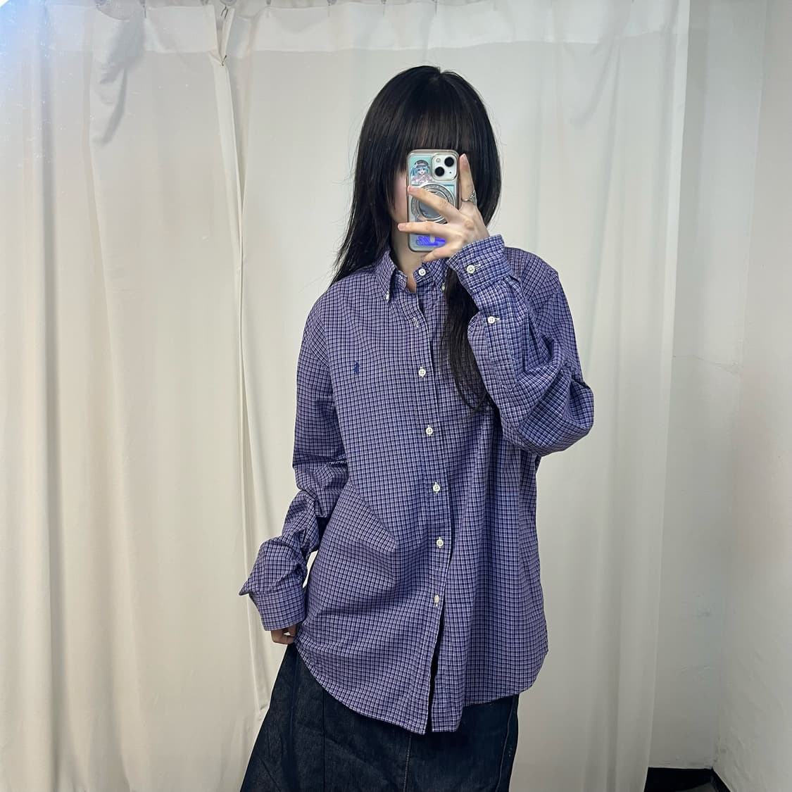 Polo Ralph Lauren purple check shirt 상품이미지1
