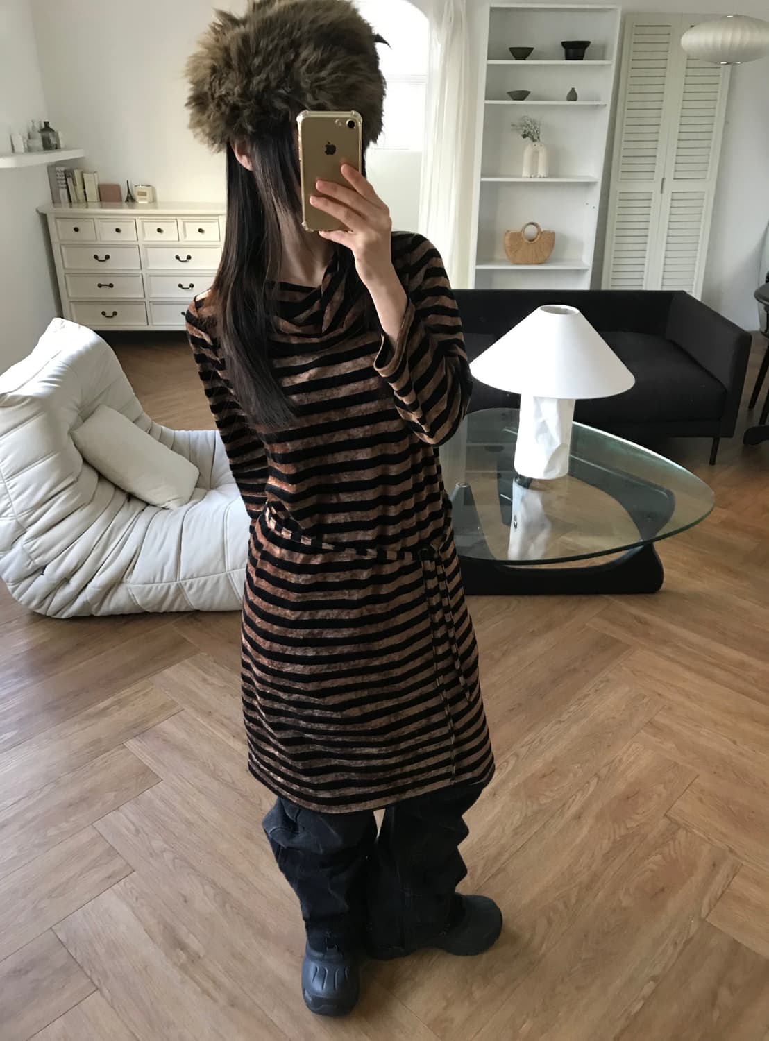 vintage velvet pattern one-piece 상품이미지2