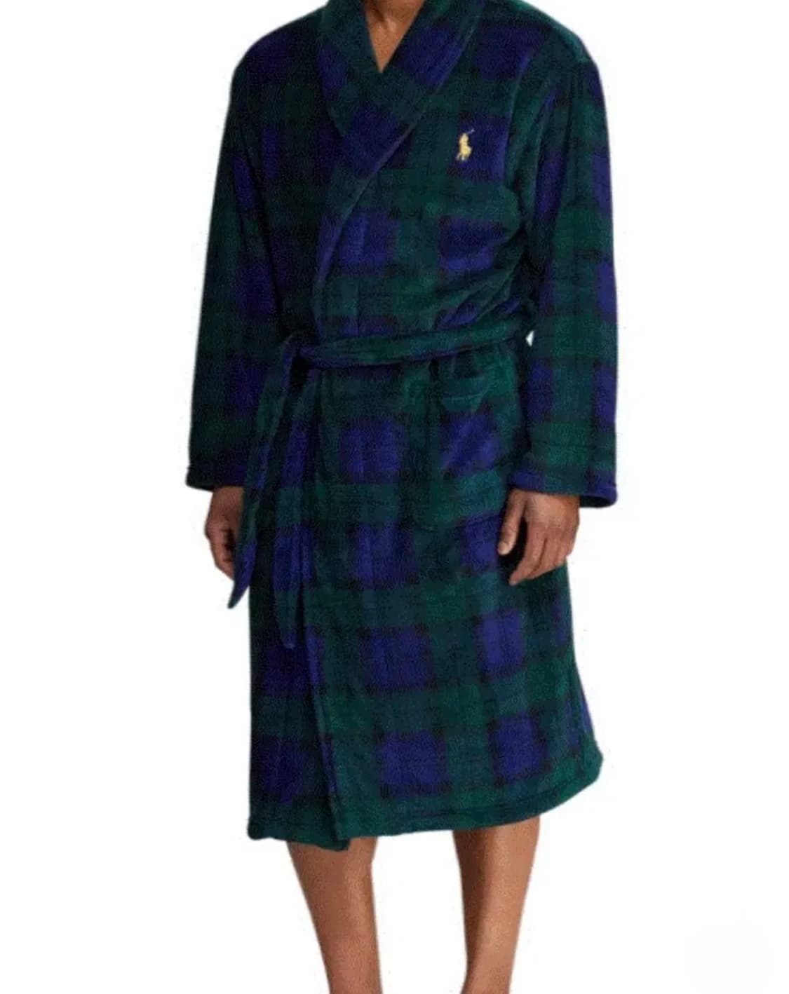 폴로랄프로렌 숄카라 마이크로파이버 타탄체크 가운 로브 상품이미지1