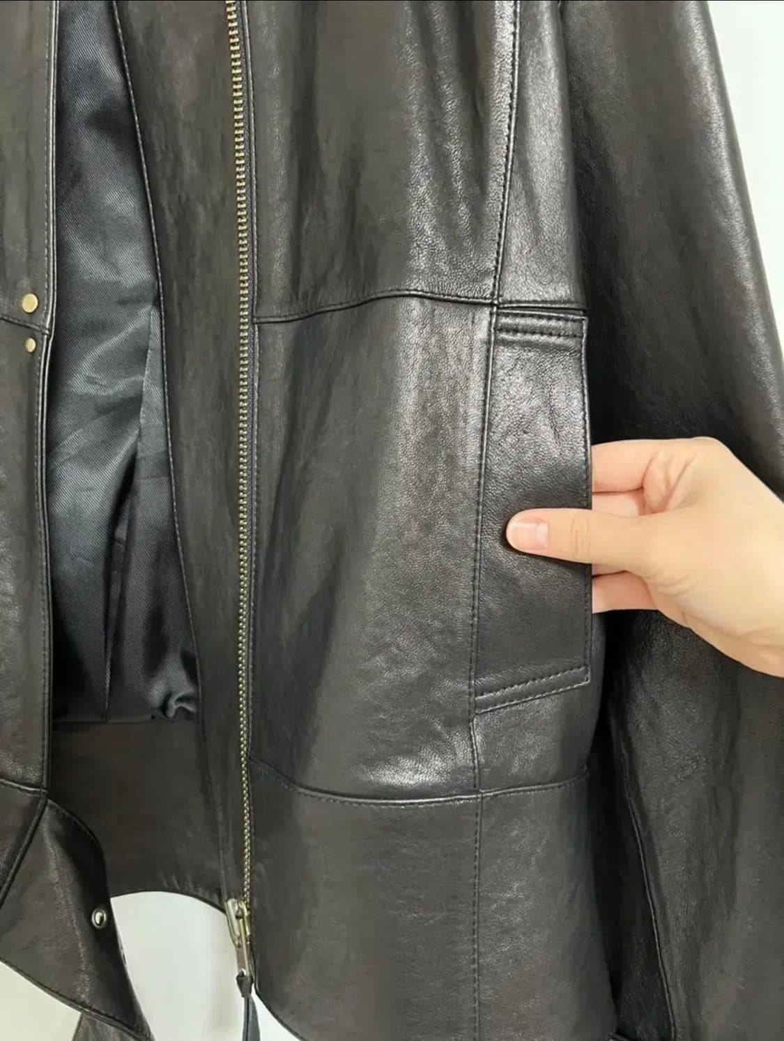 앤더슨벨 올드 스트릿 레더자켓 블랙S(2020F/W) 상품이미지7