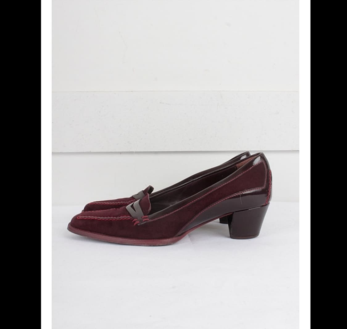 토즈 스웨이드 & 페이턴트 콤비 로퍼 펌프스 상품이미지1