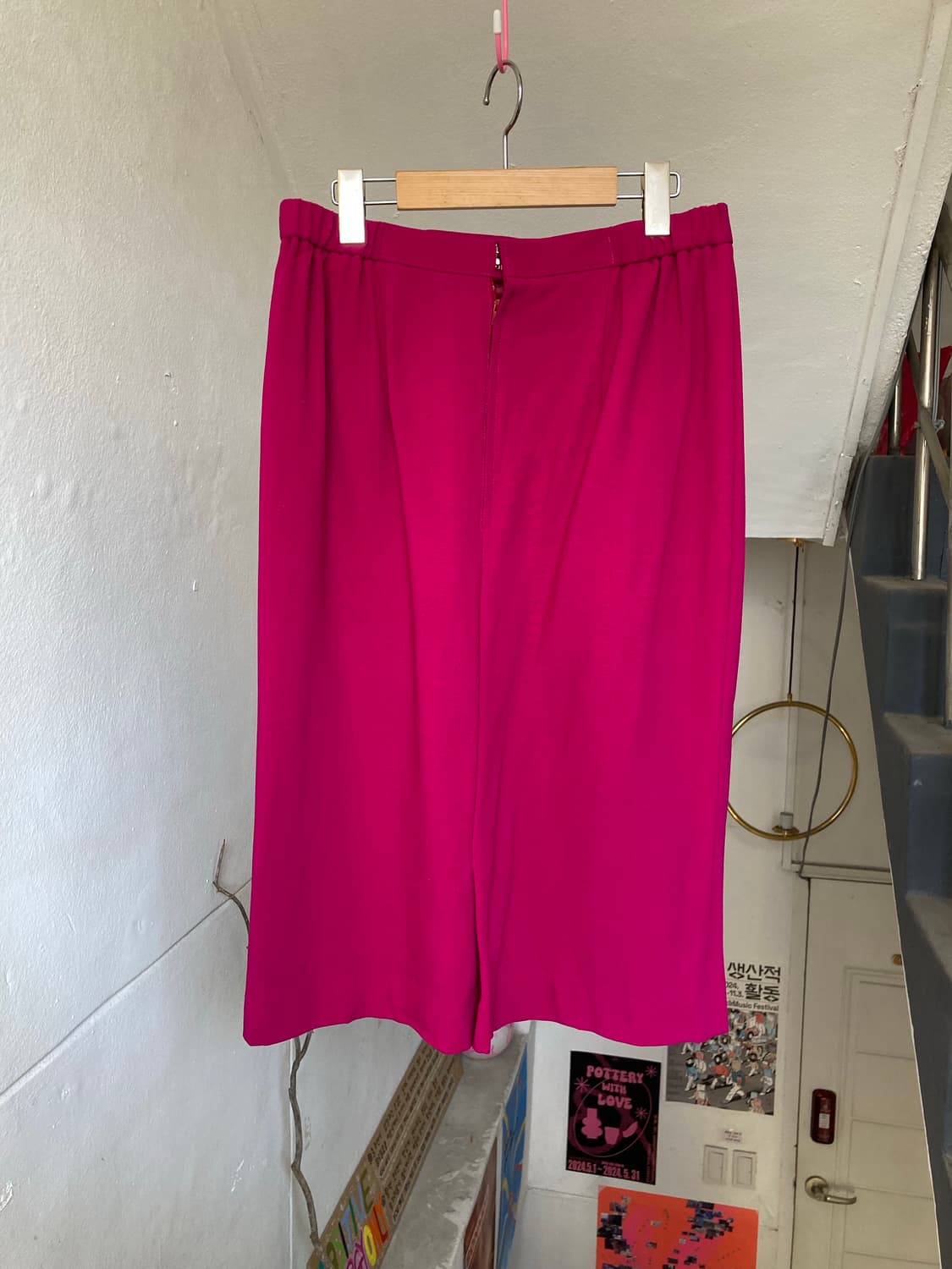 울 100% 미디 컬러 스커트 상품이미지5