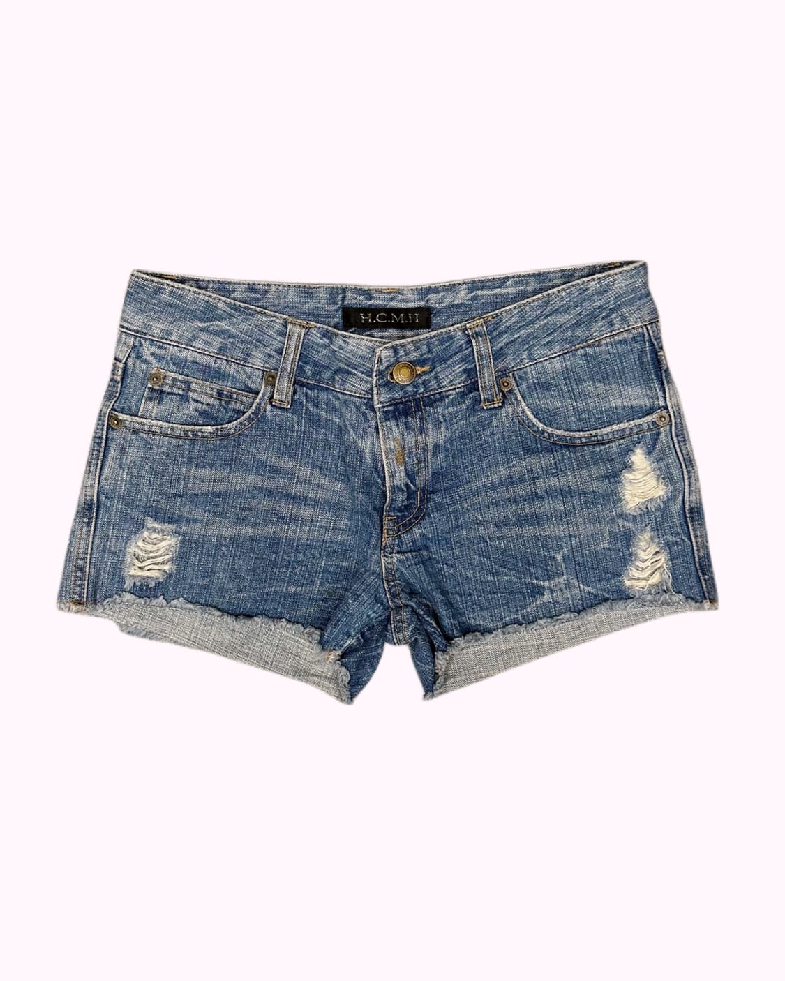 vintage washing damage denim shorts 상품이미지2