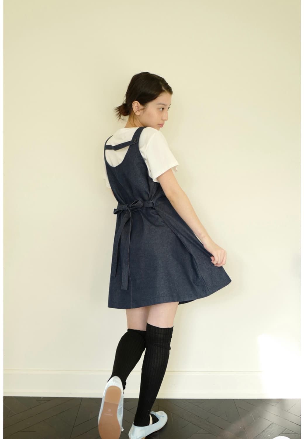 모의 moui PP denim mini ops (DENIM) 데님 원피스 상품이미지2