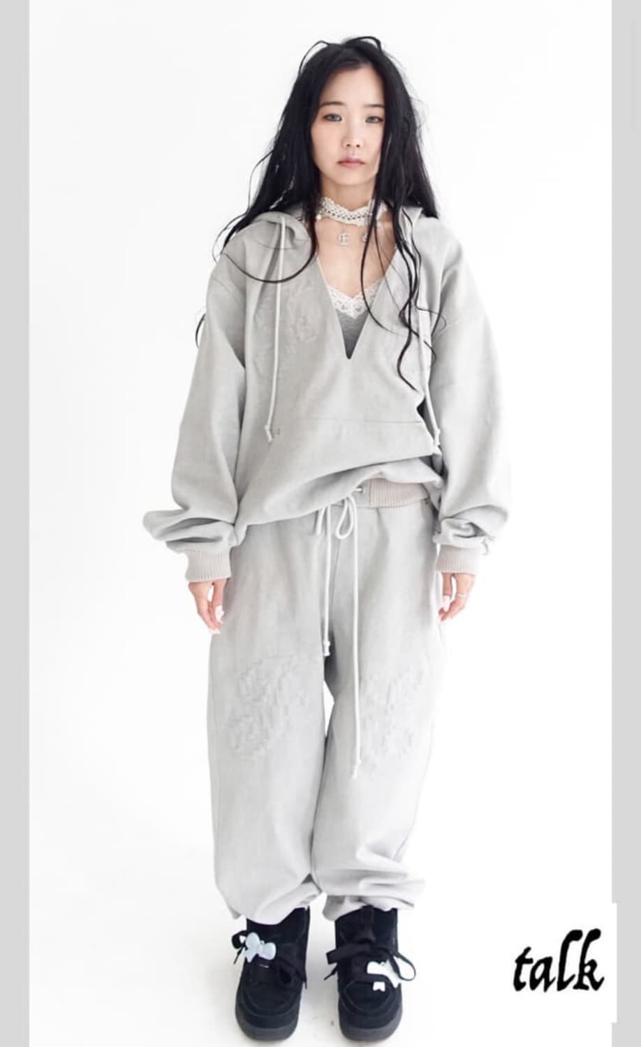 샵페어리 embroidery hoodie grey 상품이미지1