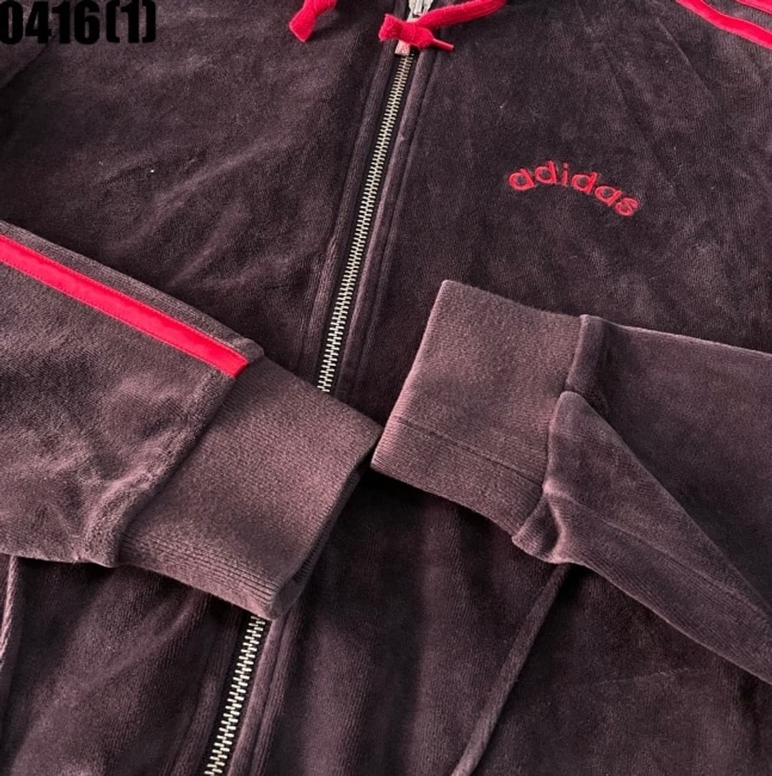 아디다스 벨벳 후드집업 상품이미지4