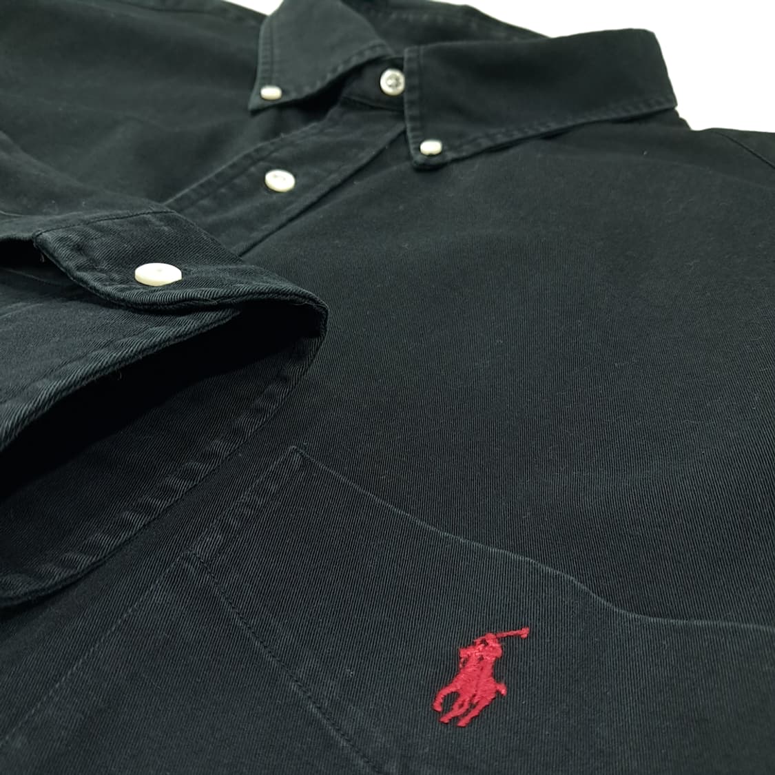 CL723 4XLT 폴로 90s 코튼 헤비트윌 버튼다운 블랙 셔츠 남방 상품이미지4